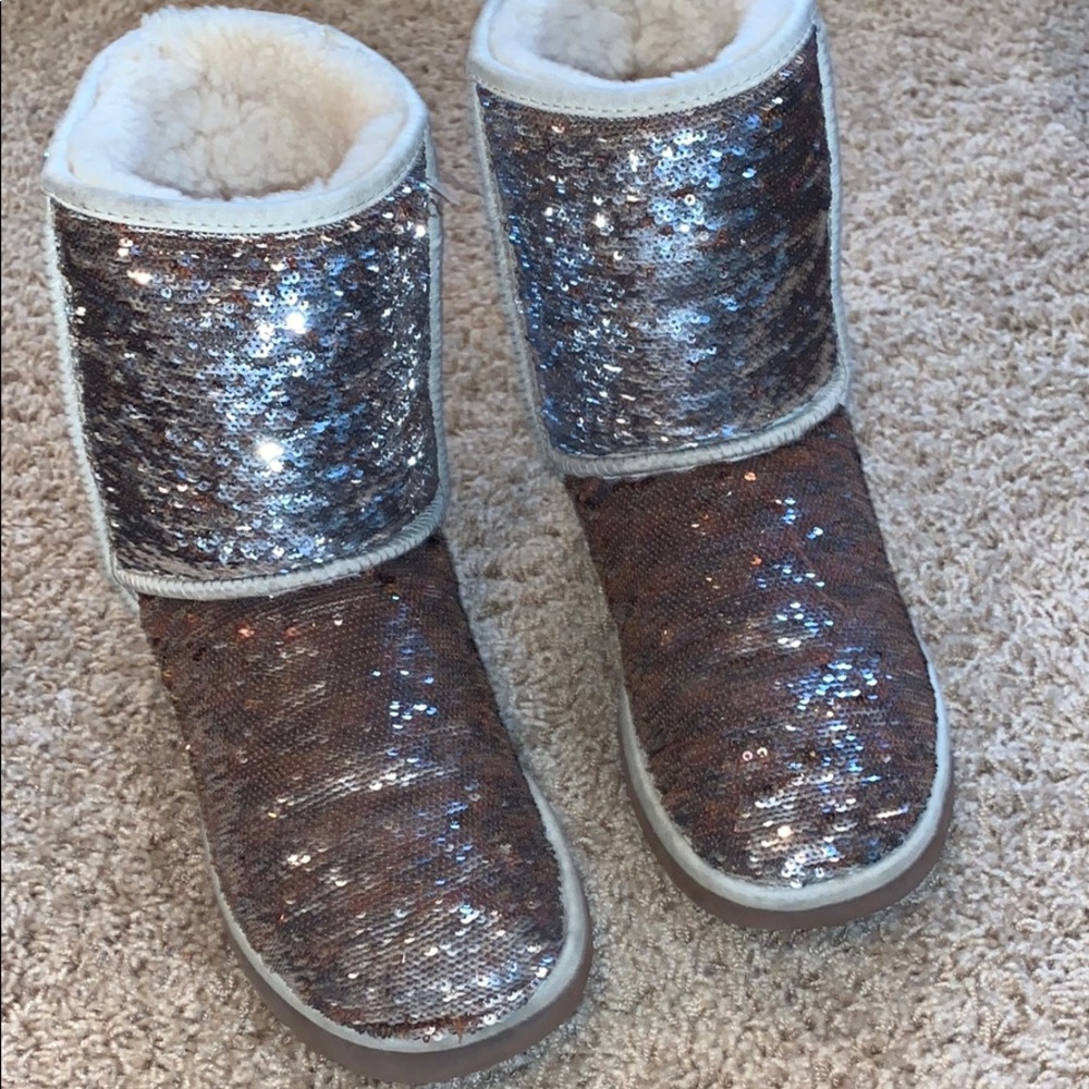 UGG Sequin Ankle Boots - Brown and Cream